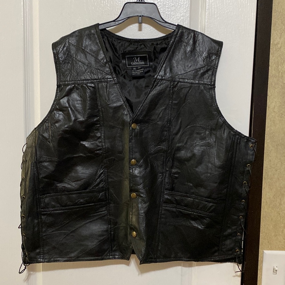 M Collection leather vest jacket